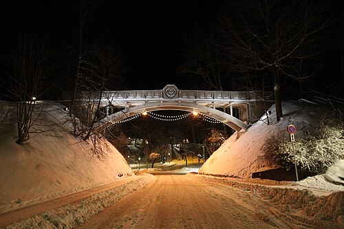 Kuradisild (Devil's bridge) with Christmas lights